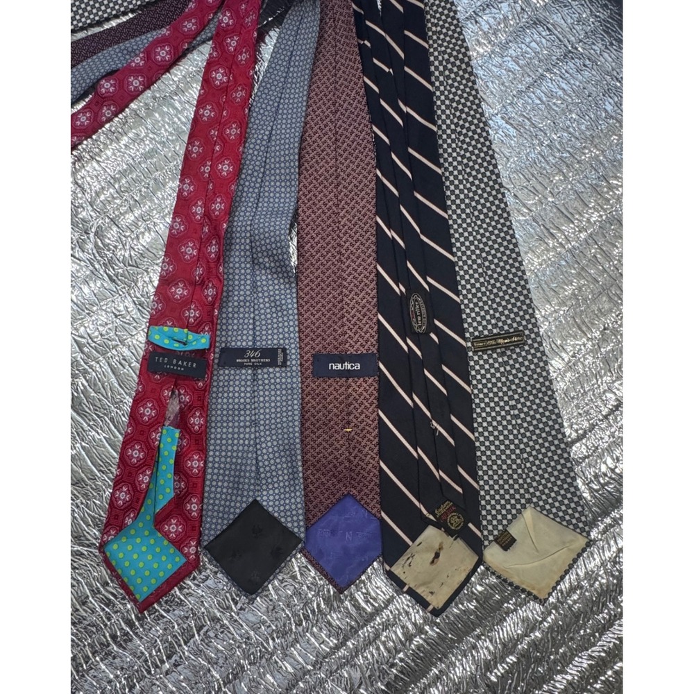 Lot of 5 Mens Neck Ties Ted Baker Brooks Brothers 346 Nautica Silk Designer